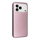 For iPhone 17 Pro Max Carbon Fiber Texture Flip Leather Phone Case(Pink) - 3