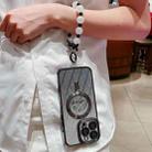 For iPhone 14 Plus Dual-Love Leaves Gradient Glitter Bracelets Magsafe TPU Phone Case(Black) - 2