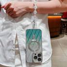 For iPhone 13 Pro Max Dual-Love Leaves Gradient Glitter Bracelets Magsafe TPU Phone Case(Green) - 2