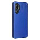 For HTC U24 Pro Carbon Fiber Texture Flip Leather Phone Case(Blue) - 3