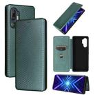 For HTC U24 Pro Carbon Fiber Texture Flip Leather Phone Case(Green) - 1