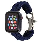 For Apple Watch Ultra 49mm / Series 8&7 45mm / SE 2&6&SE&5&4 44mm / 3&2&1 42mm Umbrella Cord Nylon Braided Watch Band(Blue) - 1