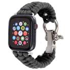 For Apple Watch Ultra 49mm / Series 8&7 45mm / SE 2&6&SE&5&4 44mm / 3&2&1 42mm Umbrella Cord Nylon Braided Watch Band(Grey) - 1