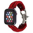 For Apple Watch Ultra 49mm / Series 8&7 45mm / SE 2&6&SE&5&4 44mm / 3&2&1 42mm Umbrella Cord Nylon Braided Watch Band(Red) - 1