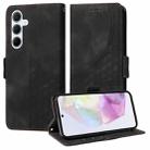 For Samsung Galaxy M35 Embossed Rhombus Starry Leather Phone Case(Black) - 1