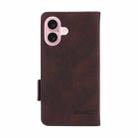 For iPhone 16 Plus Magnetic Clasp Leather Phone Case(Brown) - 3