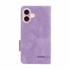 For iPhone 16 Plus Magnetic Clasp Leather Phone Case(Purple) - 3