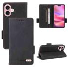 For iPhone 16 Plus Magnetic Clasp Leather Phone Case(Black) - 1