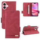 For iPhone 16 Plus Magnetic Clasp Leather Phone Case(Red) - 1