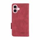 For iPhone 16 Plus Magnetic Clasp Leather Phone Case(Red) - 3