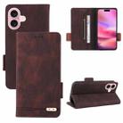 For iPhone 16 Magnetic Clasp Leather Phone Case(Brown) - 1