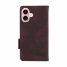 For iPhone 16 Magnetic Clasp Leather Phone Case(Brown) - 3