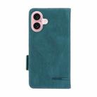 For iPhone 16 Magnetic Clasp Leather Phone Case(Green) - 3