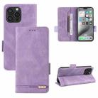 For iPhone 16 Pro Magnetic Clasp Leather Phone Case(Purple) - 1