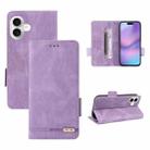 For iPhone 17 Magnetic Clasp Leather Phone Case(Purple) - 1