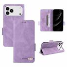 For iPhone 17 Pro Max Magnetic Clasp Leather Phone Case(Purple) - 1