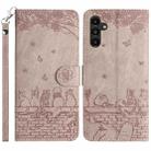 For Samsung Galaxy S24 FE 5G Cat Embossing Pattern Leather Phone Case with Lanyard(Grey) - 1