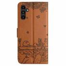 For Samsung Galaxy S25 5G Cat Embossing Pattern Leather Phone Case with Lanyard(Brown) - 3