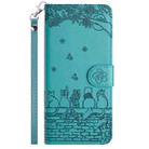 For Samsung Galaxy S25+ 5G Cat Embossing Pattern Leather Phone Case with Lanyard(Blue) - 2