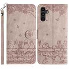 For Samsung Galaxy S25+ 5G Cat Embossing Pattern Leather Phone Case with Lanyard(Grey) - 1