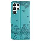 For Samsung Galaxy S25 Ultra 5G Cat Embossing Pattern Leather Phone Case with Lanyard(Blue) - 3