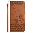 For Samsung Galaxy S25 Ultra 5G Cat Embossing Pattern Leather Phone Case with Lanyard(Brown) - 2