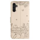 For Samsung Galaxy S25 FE 5G Cat Embossing Pattern Leather Phone Case with Lanyard(Beige) - 3