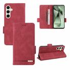 For Samsung Galaxy S24 FE 5G Magnetic Clasp Leather Phone Case(Red) - 1