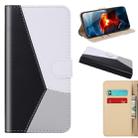 For iPhone 12 Pro Max Tricolor Stitching Horizontal Flip TPU + PU Leather Case with Holder & Card Slots & Wallet(Black) - 1