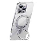 For iPhone 16 Pro Max hoco AS1 MagSafe Magnetic Rotating Stand Phone Case(Transparent) - 1