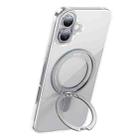 For iPhone 16 Plus hoco AS1 MagSafe Magnetic Rotating Stand Phone Case(Transparent) - 1