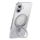 For iPhone 16 hoco AS1 MagSafe Magnetic Rotating Stand Phone Case(Transparent) - 1