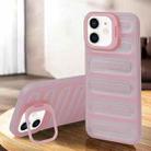 For iPhone 12 / 12 Pro Invisible Holder Cooling Phone Case(Transparent Pink) - 1