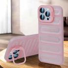 For iPhone 14 Pro Max Invisible Holder Cooling Phone Case(Transparent Pink) - 1