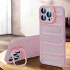 For iPhone 15 Pro Max Invisible Holder Cooling Phone Case(Transparent Pink) - 1
