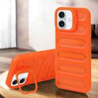 For iPhone 16 Plus Invisible Holder Cooling Phone Case(Transparent Orange) - 1