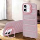 For iPhone 16 Plus Invisible Holder Cooling Phone Case(Transparent Pink) - 1