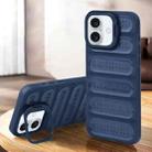 For iPhone 16 Plus Invisible Holder Cooling Phone Case(Transparent Blue) - 1