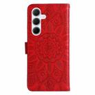 For Samsung Galaxy M35 Embossed Sunflower Leather Phone Case(Red) - 3