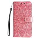 For Samsung Galaxy M35 Embossed Sunflower Leather Phone Case(Rose Gold) - 2