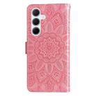 For Samsung Galaxy M35 Embossed Sunflower Leather Phone Case(Rose Gold) - 3