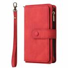 For iPhone 16 Plus Skin Feel Multi Card Slots Zipper Wallet Leather Phone Case(Red) - 2