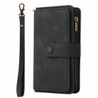 For iPhone 16 Plus Skin Feel Multi Card Slots Zipper Wallet Leather Phone Case(Black) - 2