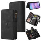 For iPhone 17 Skin Feel Multi Card Slots Zipper Wallet Leather Phone Case(Black) - 1