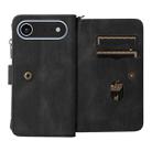 For iPhone 17 Air Skin Feel Multi Card Slots Zipper Wallet Leather Phone Case(Black) - 3