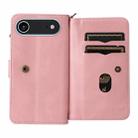 For iPhone 17 Air Skin Feel Multi Card Slots Zipper Wallet Leather Phone Case(Pink) - 3