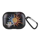 For AirPods Pro 2 Wireless Earphones TPU Painted Protective Case(Black Sun Angel) - 1