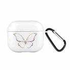 For AirPods 3 Wireless Earphones TPU Painted Protective Case(White Hollow Butterfly) - 1