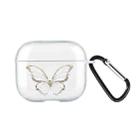 For AirPods 3 Wireless Earphones TPU Painted Protective Case(Transparent Hollow Butterfly) - 1