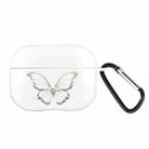 For AirPods Pro Wireless Earphones TPU Painted Protective Case(White Hollow Butterfly) - 1